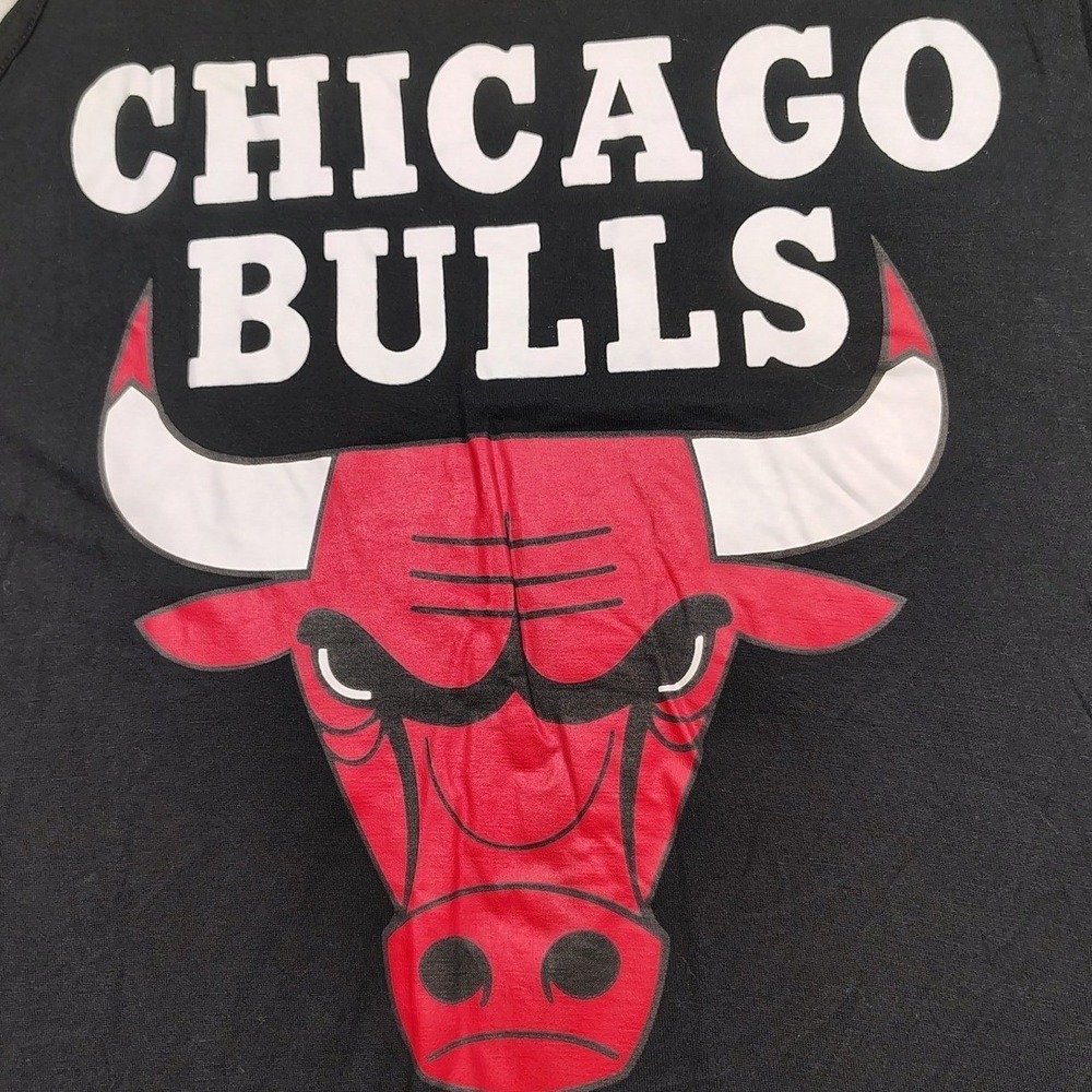 NBA 4HER by UNK Chicago Bulls Tank Top Black Rayon Scoop Neck Womens Medium